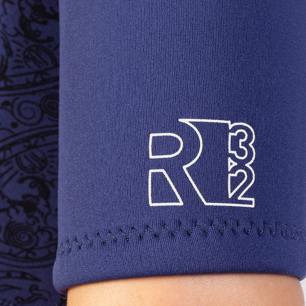 2026 Gul Frauen Response 3/2mm Rückenreißverschluss Shorty Neoprenanzug RE3318-C1 - Navy / Paisley